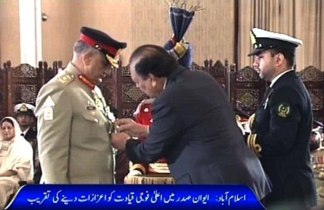 President confers Nishan-e-Imtiaz (Military) on Gen Zubair Hayat, COAS Bajwa