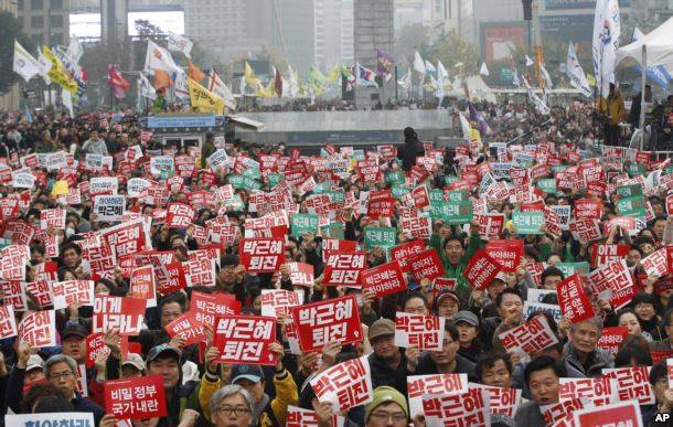 South Koreans rally to demand impeached Park's removal in 2017