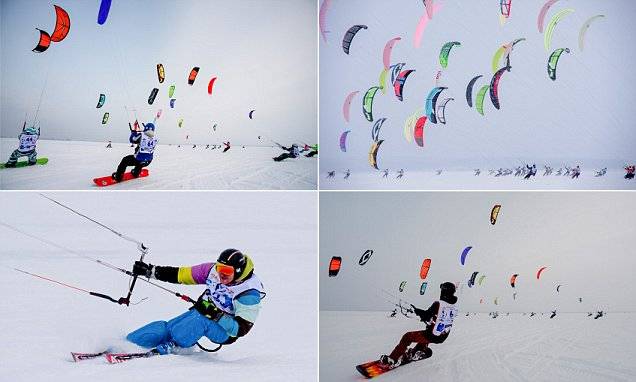Colorful snowkiting competition in Russia (Pics)
