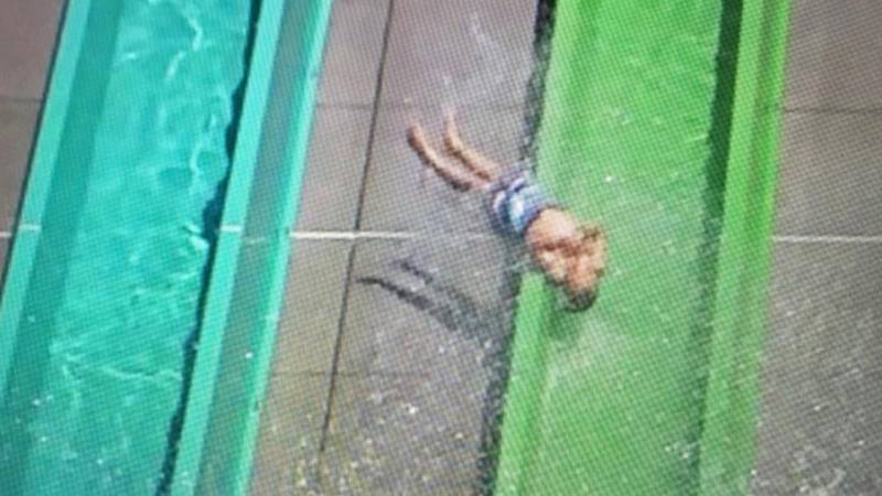 Video: 10-year-old boy tumbles off water slide onto concrete