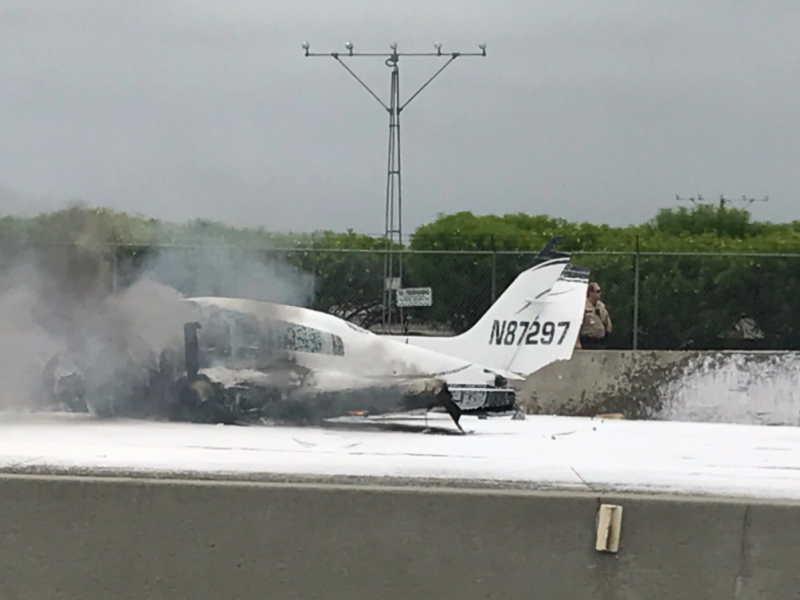 Plane crashes on 405 freeway in orange country