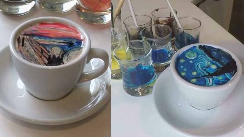 Korean coffee maker shows amazing latte art