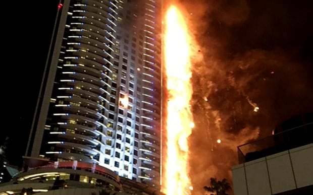 Fire engulfs Dubai skyscraper for second time