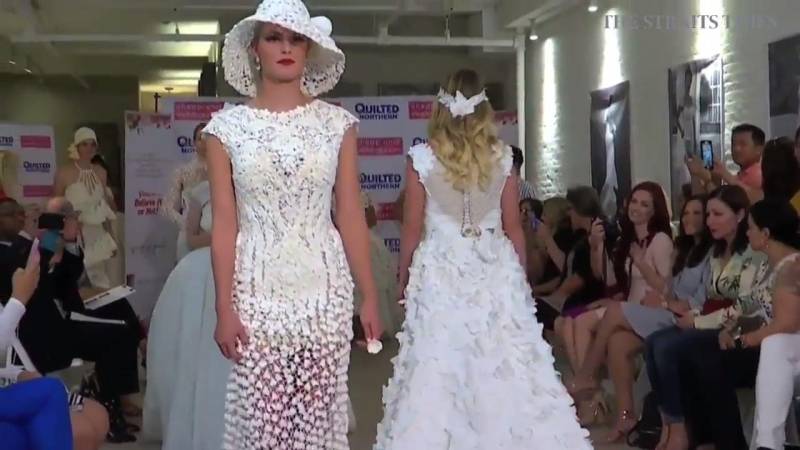 Look toilet paper gown with 1,500 butterflies wins $10,000 first prize