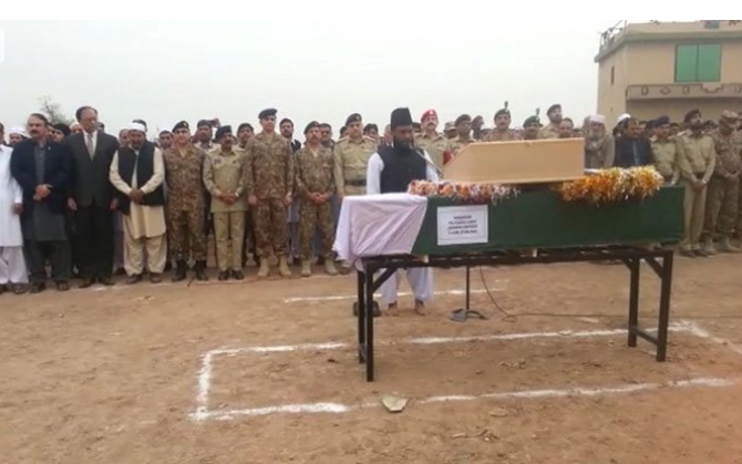 Funeral prayers of martyred captain offered