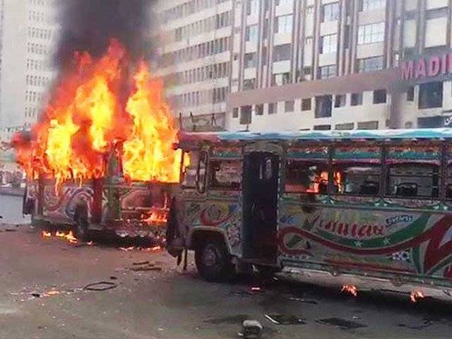 Karachi: Mob sets buses on fire after accident kills six-year-old