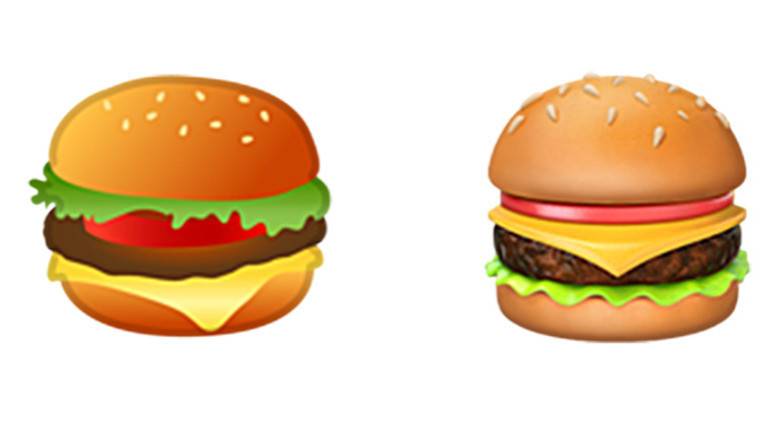 People who argued that cheese goes on top press Google to fixe burger emoji