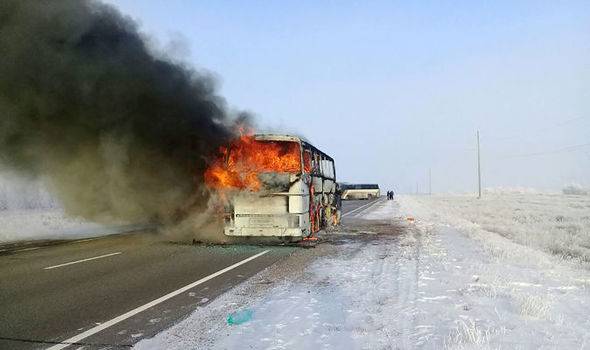 At least 52 killed as bus catches fire in Kazakhstan