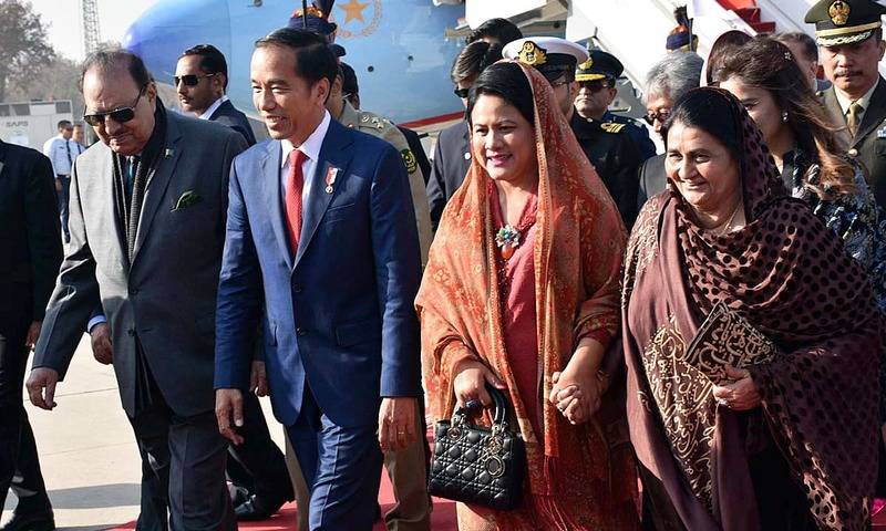 Indonesia’s President Joko Widodo arrives in Islamabad