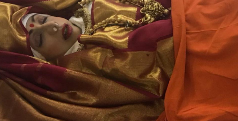 Sridevi draped in Tricolour saree on her last journey (Pics)