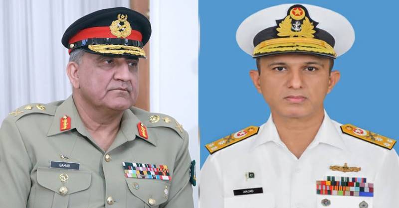 COAS Gen Bajwa felicitates Admiral Niazi on assuming Pakistan Navy command