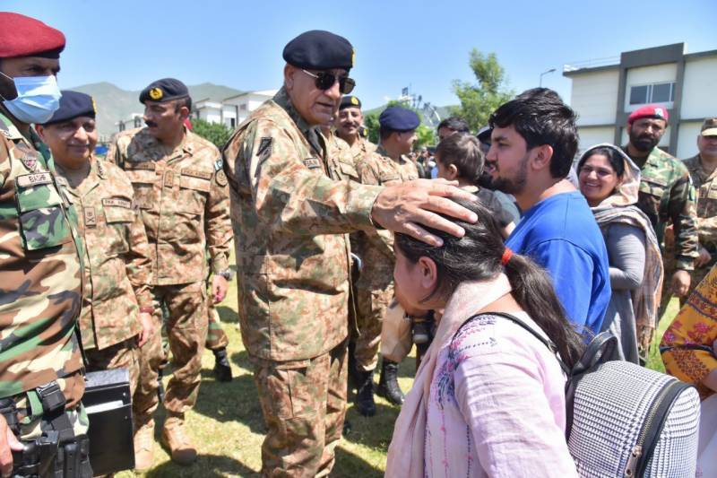 COAS Gen Bajwa visits flood-affected areas in Swat