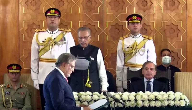 Ishaq Dar takes oath as federal minister