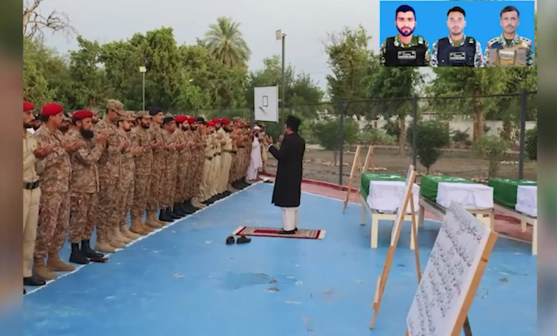 Three soldiers martyred in North Waziristan laid to rest with military honours