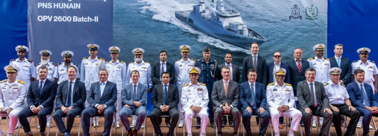 Pakistan Navy's offshore patrol vessel launching ceremony held in Romania