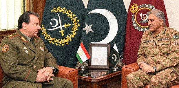 Tajikistan defence minister calls on Army chief Bajwa at GHQ